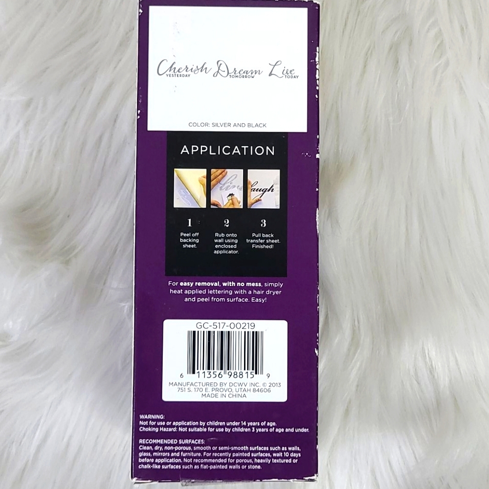 Decorative Wall "Cherish Yesterday Dream Tommorrow Live Today" self adhesive - Picture 4 of 6